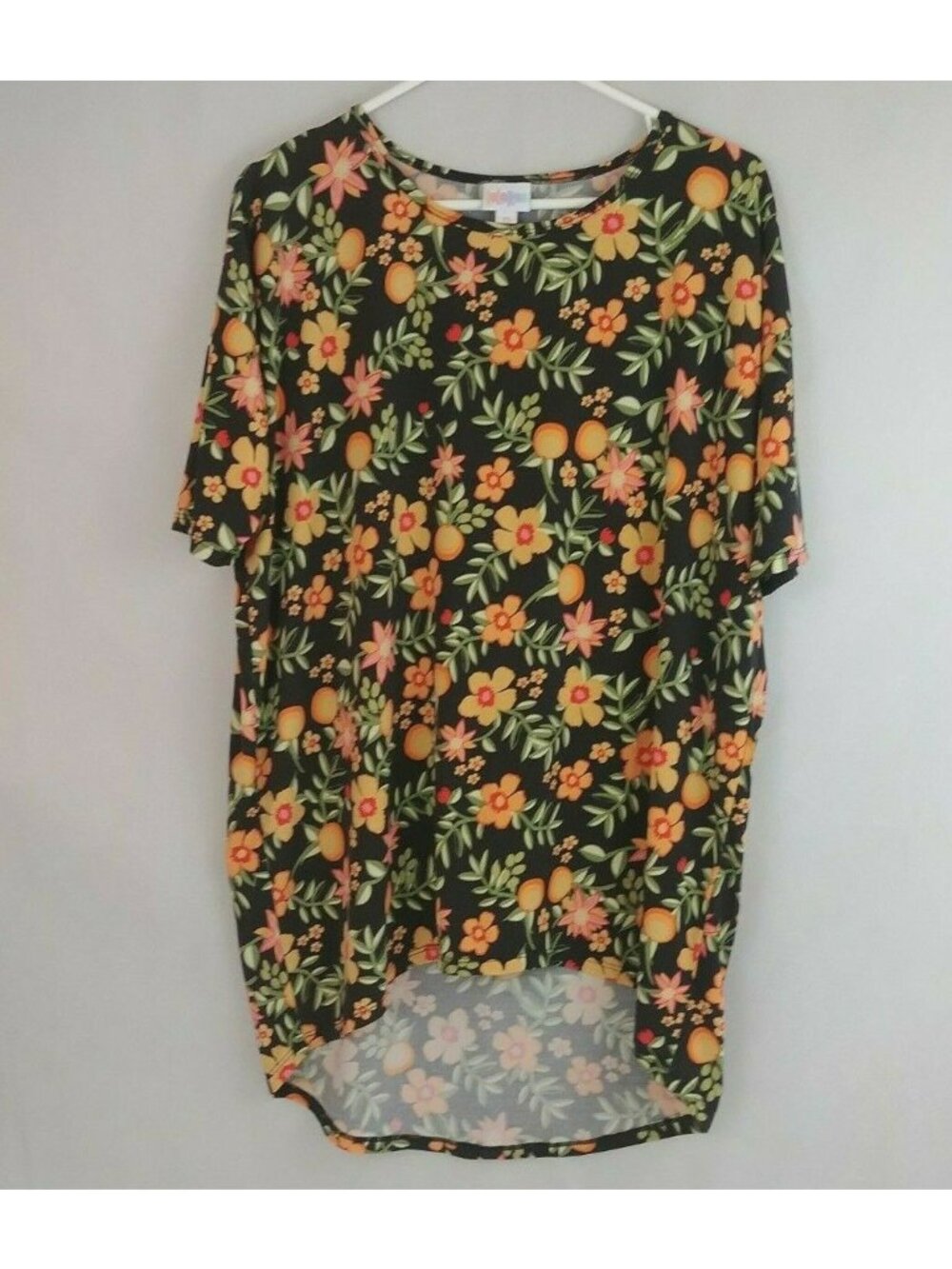 Lularoe Irma Tunic Floral With Oranges Design Size XS